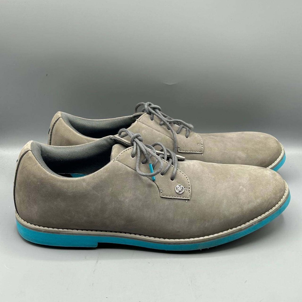 G/FORE Leather Golf Shoes Men Size 10.5 Charcoal‎ Blue Sole SM151-529GLVT